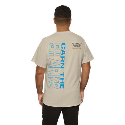 Carn The Sharks Graphic Tee Graphic Tees Australia Sand / S Graphic T-Shirt Australia -  Cool Graphic T-Shirts Online -  Carn The Sharks T Shirt | Rugby League Supporters Gear