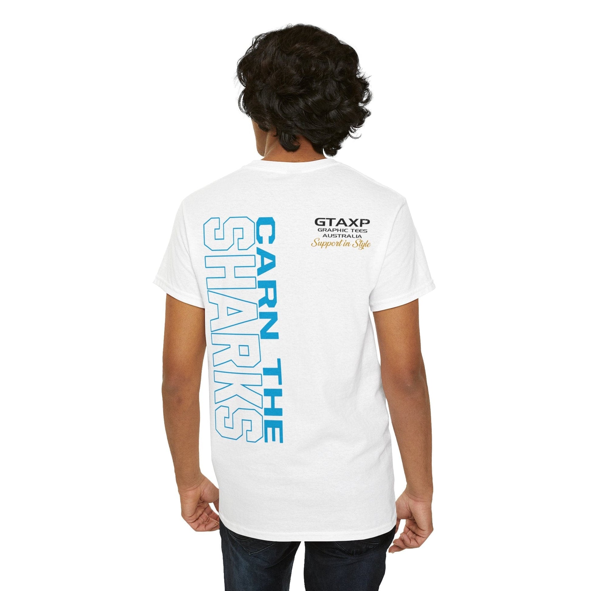 Carn The Sharks Graphic Tee Graphic Tees Australia Graphic T-Shirt Australia -  Cool Graphic T-Shirts Online -  Carn The Sharks T Shirt | Rugby League Supporters Gear