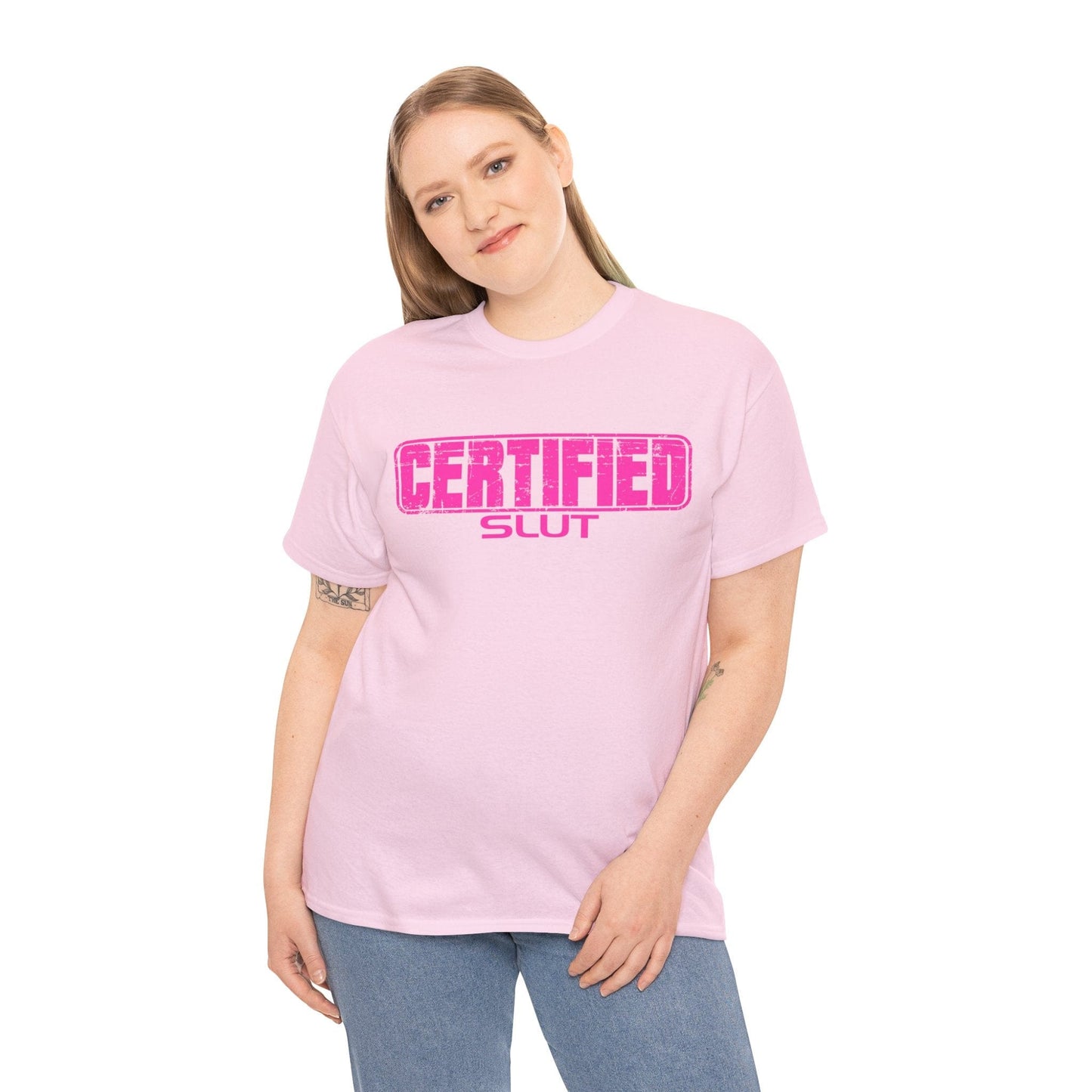 Certified Slut Graphic Tee Graphic Tees Australia Light Pink / S Graphic T-Shirt Australia -  Cool Graphic T-Shirts Online -  Certified Slut T-Shirt | Rude & Offensive T-Shirts Australia