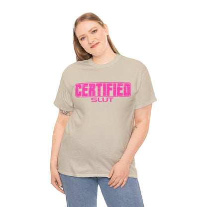 Certified Slut Graphic Tee Graphic Tees Australia Sand / S Graphic T-Shirt Australia -  Cool Graphic T-Shirts Online -  Certified Slut T-Shirt | Rude & Offensive T-Shirts Australia