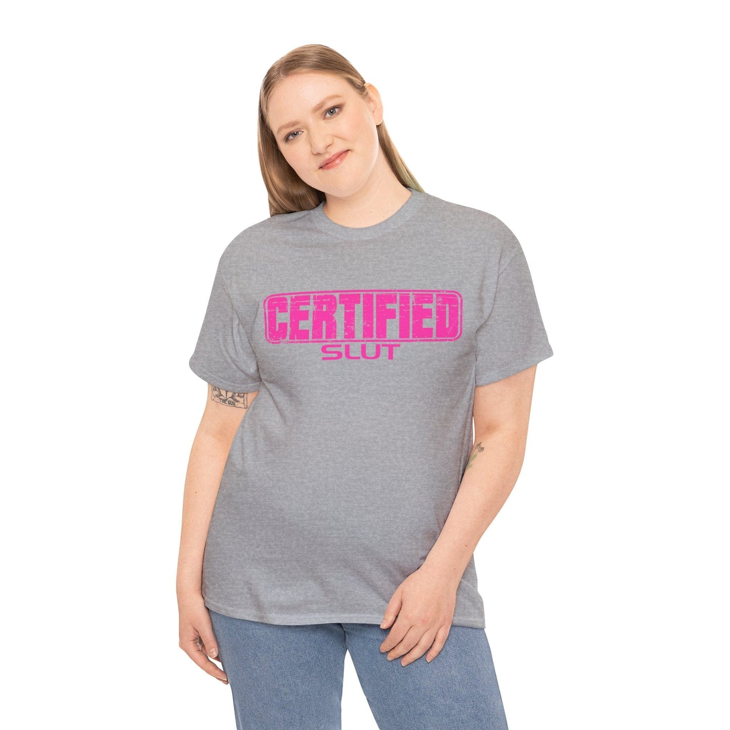 Certified Slut Graphic Tee Graphic Tees Australia Sport Grey / S Graphic T-Shirt Australia -  Cool Graphic T-Shirts Online -  Certified Slut T-Shirt | Rude & Offensive T-Shirts Australia