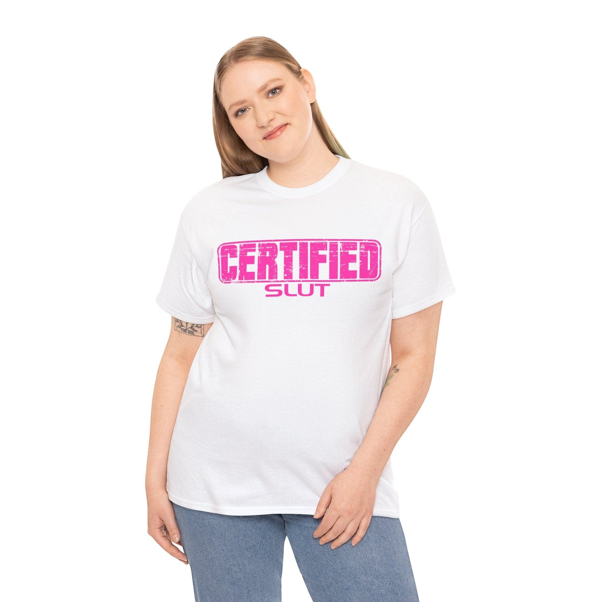 Certified Slut Graphic Tee Graphic Tees Australia White / S Graphic T-Shirt Australia -  Cool Graphic T-Shirts Online -  Certified Slut T-Shirt | Rude & Offensive T-Shirts Australia