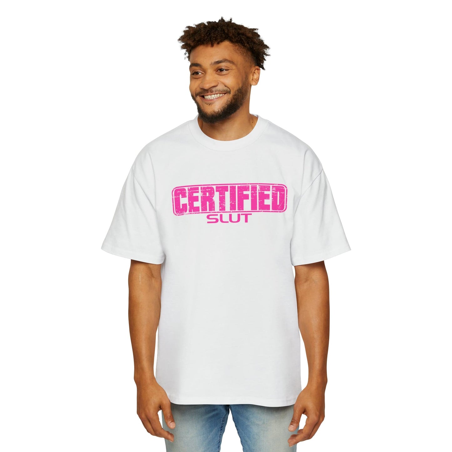 Certified Slut Oversized Tee Graphic Tees Australia White / S Graphic T-Shirt Australia -  Cool Graphic T-Shirts Online -  Certified Slut Oversized Tee | 80's Graphic T-Shirts Australia