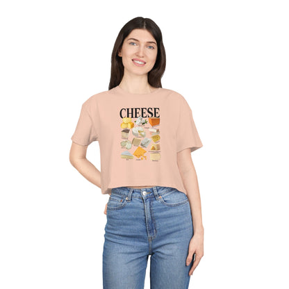 Cheese Homage Crop Tee Graphic Tees Australia Pale Pink / XS Graphic T-Shirt Australia -  Cool Graphic T-Shirts Online -  Cheese Homage Crop Tee | Cool Womens Graphic T-Shirts