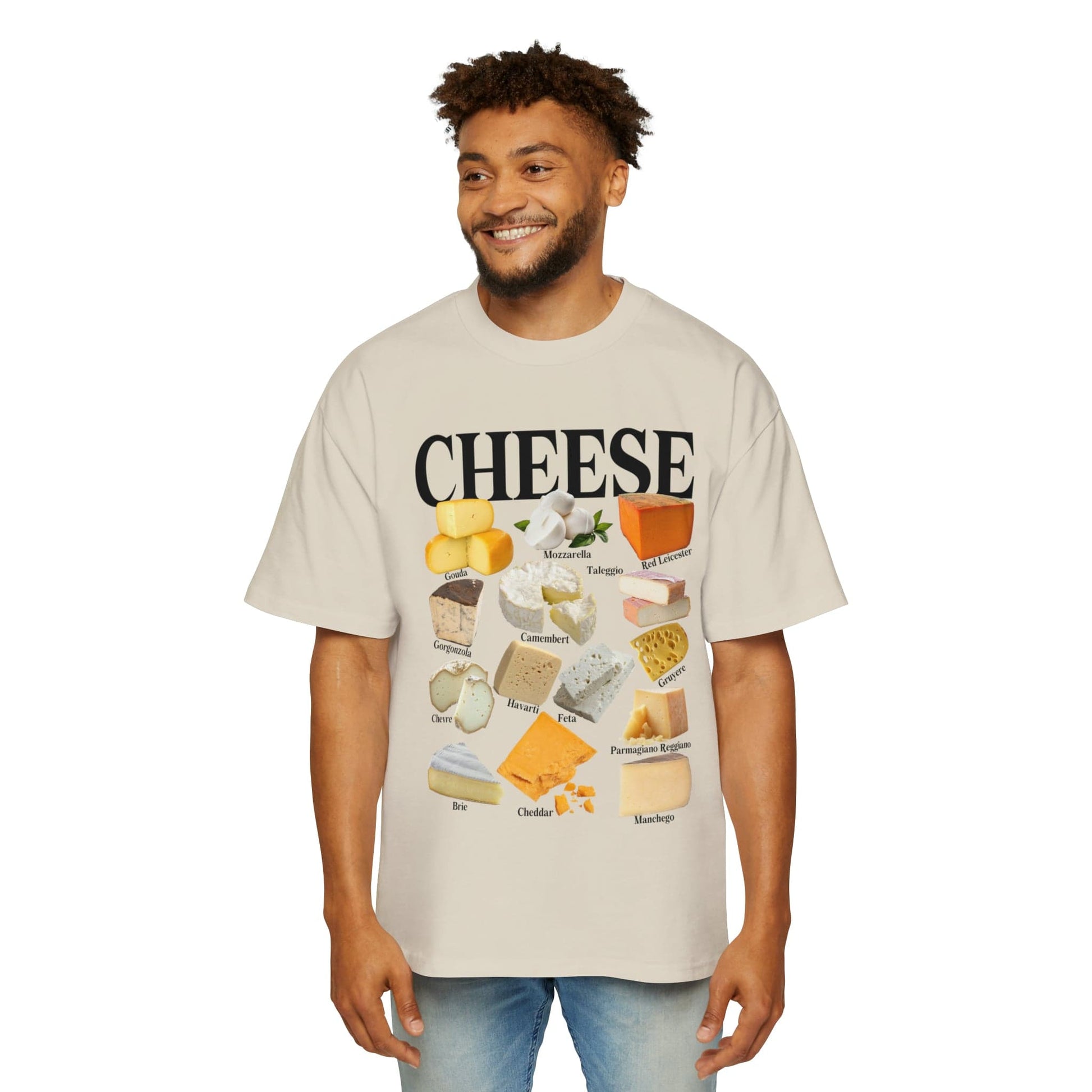 Cheese Homage Oversized Tee Graphic Tees Australia Ecru / S Graphic T-Shirt Australia -  Cool Graphic T-Shirts Online -  Cheese Homage Oversized Tee | 80's Graphic Tees Australia