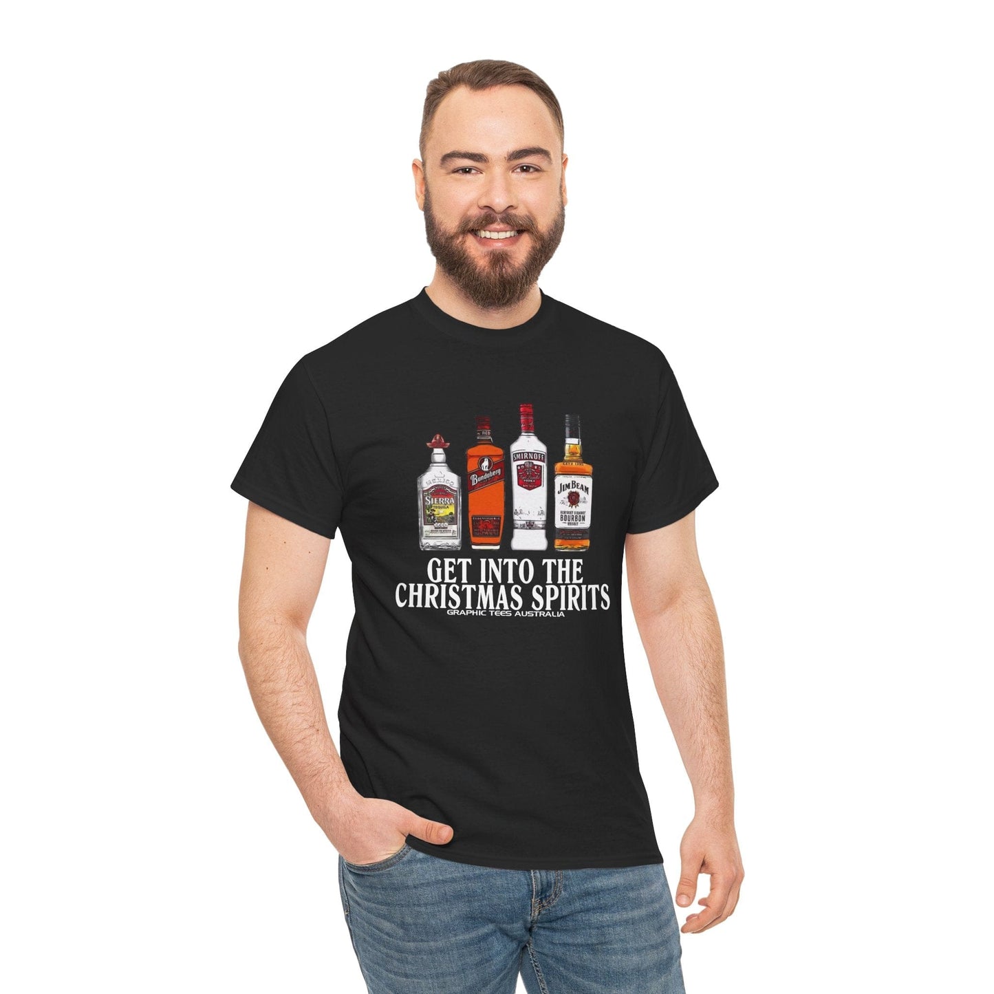 Christmas Spirits Tshirt Printify Graphic T-Shirt Australia -  Cool Graphic T-Shirts Online - 