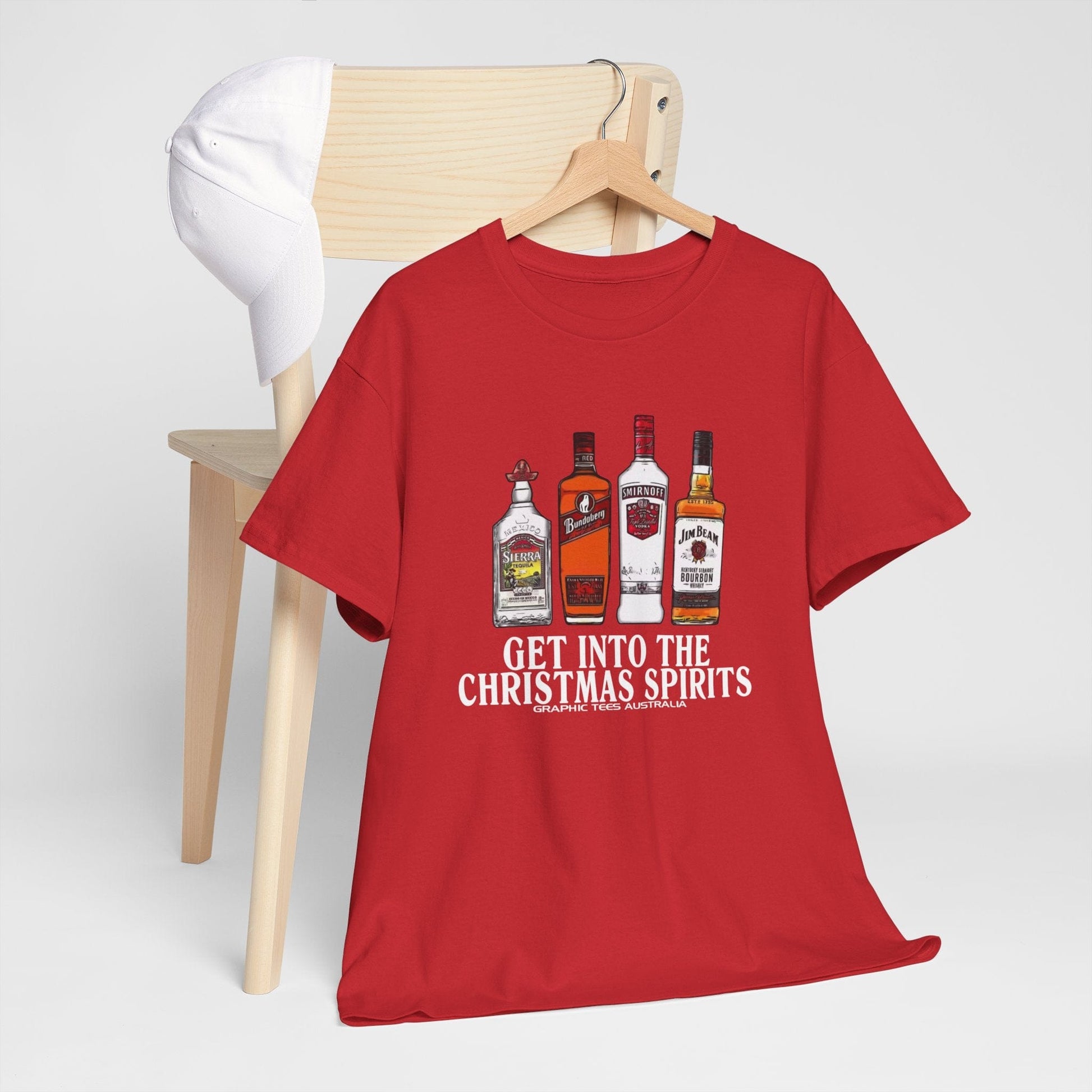 Christmas Spirits Tshirt Printify Graphic T-Shirt Australia -  Cool Graphic T-Shirts Online - 