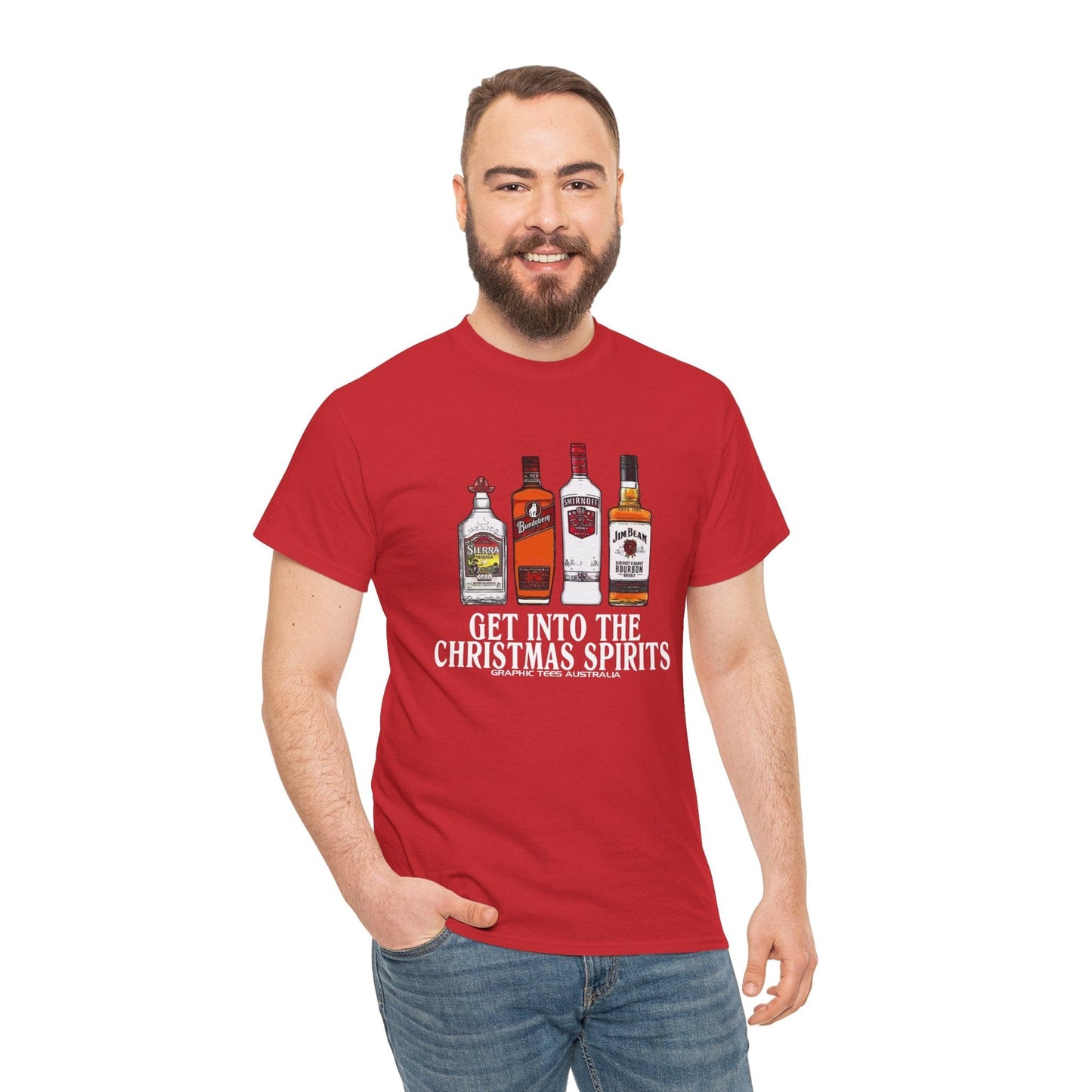 Christmas Spirits Tshirt Printify Graphic T-Shirt Australia -  Cool Graphic T-Shirts Online - 