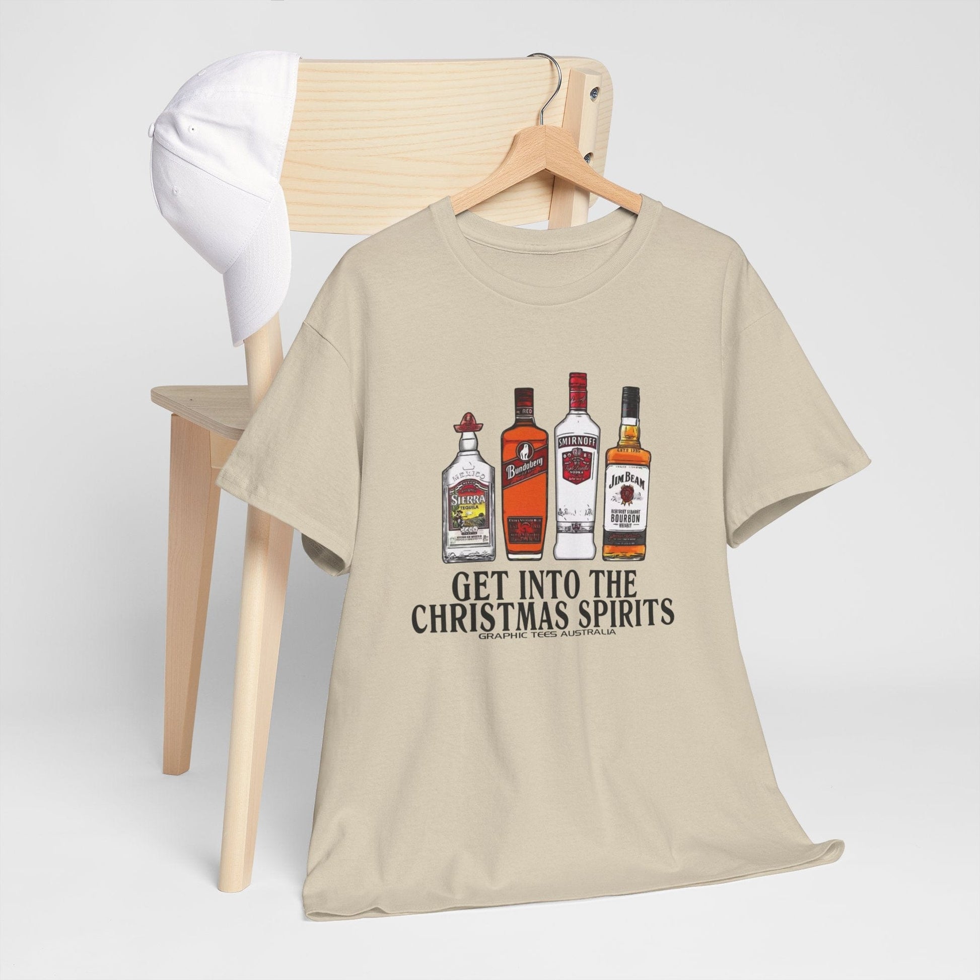 Christmas Spirits Tshirt Printify Graphic T-Shirt Australia -  Cool Graphic T-Shirts Online - 