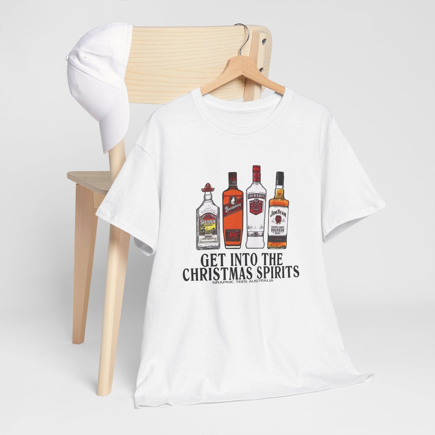 Christmas Spirits Tshirt Printify Graphic T-Shirt Australia -  Cool Graphic T-Shirts Online - 