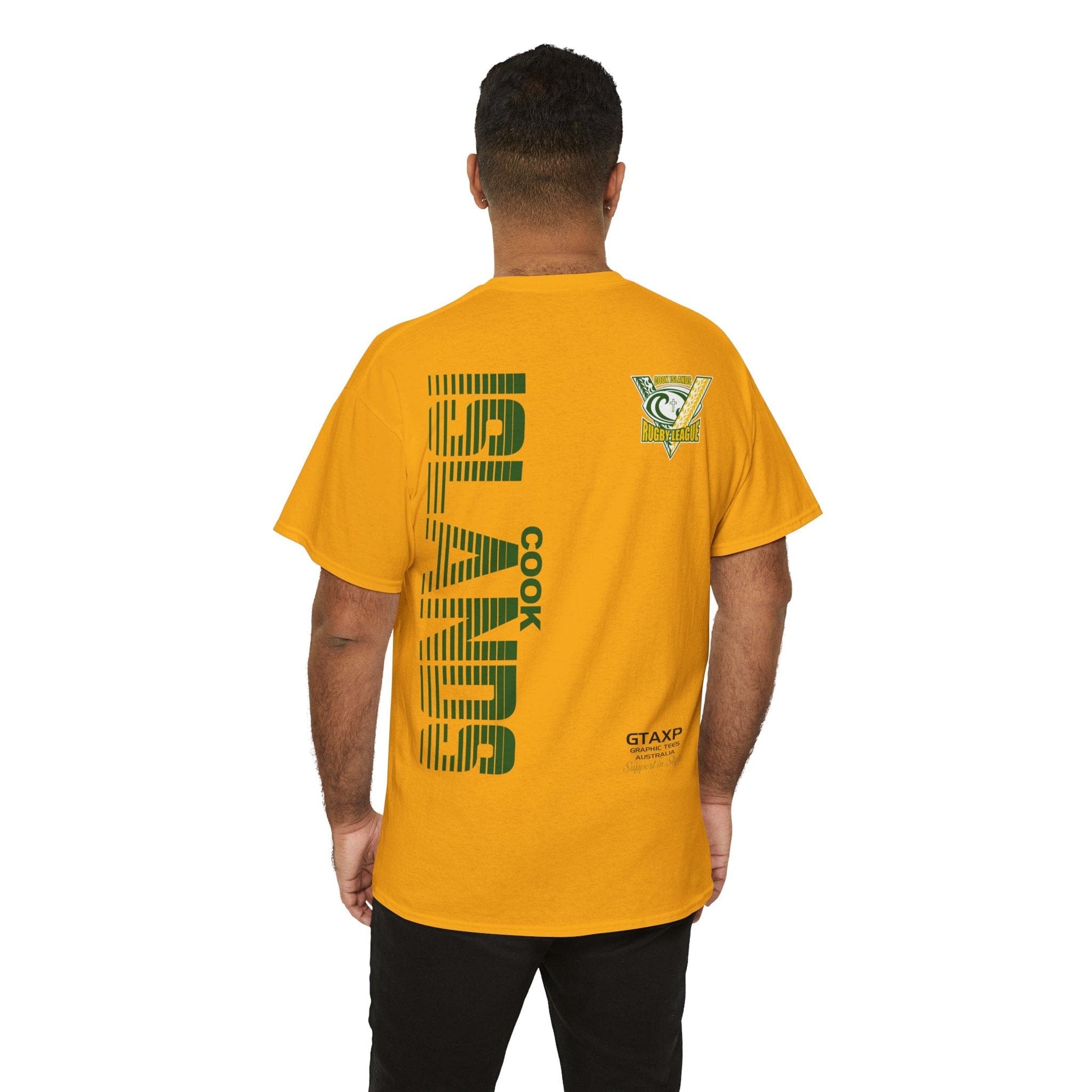 Cook Islands World Cup Graphic Tee Graphic Tees Australia Gold / S Graphic T-Shirt Australia -  Cool Graphic T-Shirts Online -  Cook Islands World Cup T-Shirt | Rugby League World Cup Merchandise