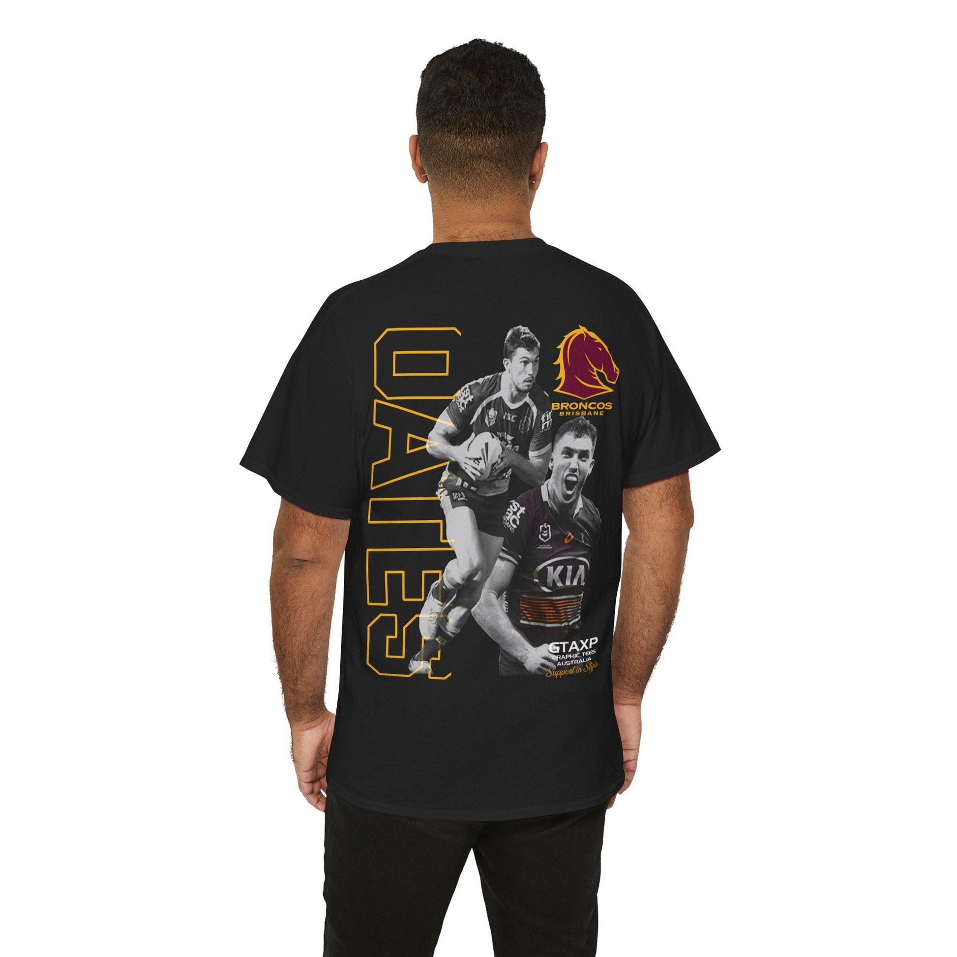 Corey Oates Broncos Duo TShirt Printify Black / S Graphic T-Shirt Australia -  Cool Graphic T-Shirts Online - 