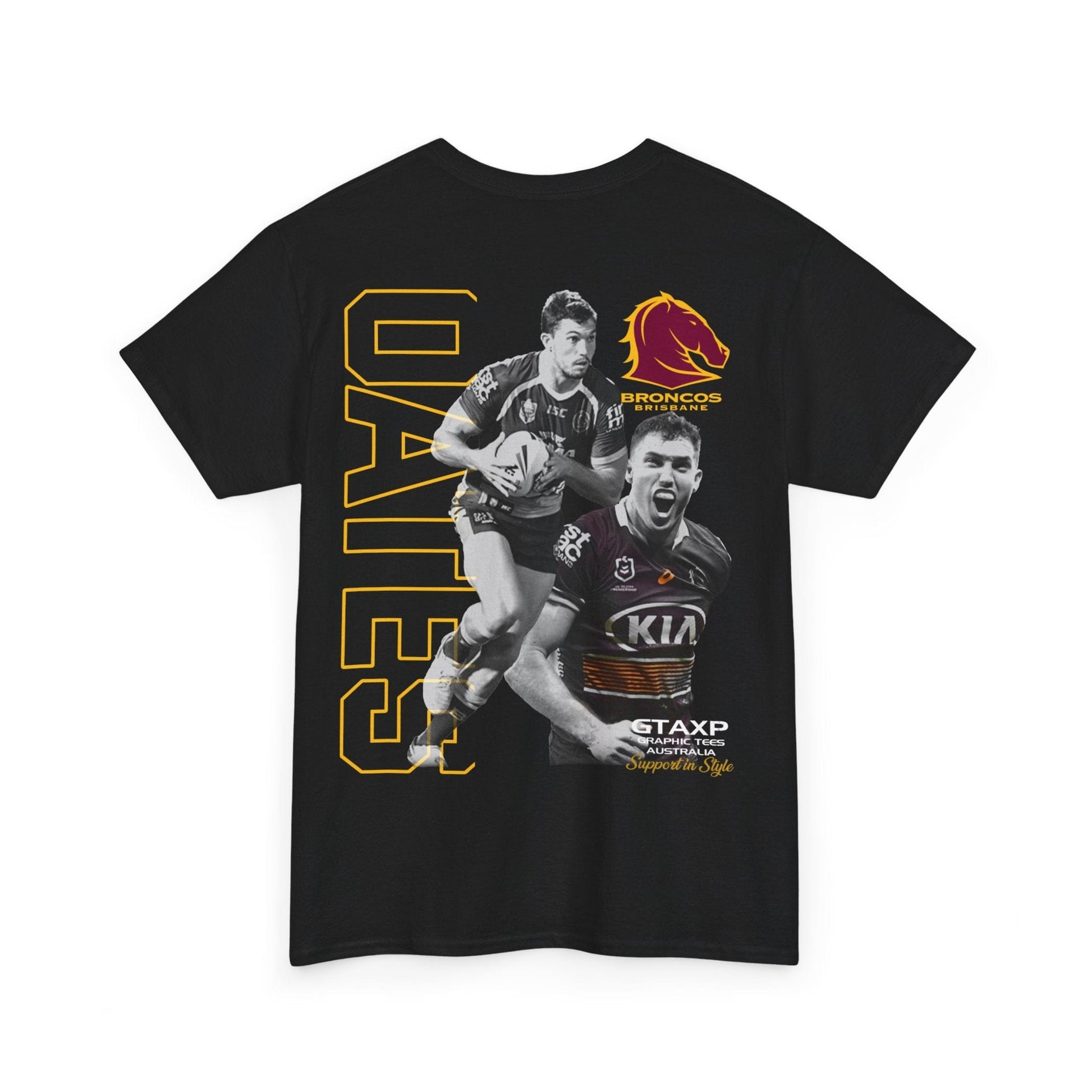 Corey Oates Broncos Duo TShirt Printify Graphic T-Shirt Australia -  Cool Graphic T-Shirts Online - 