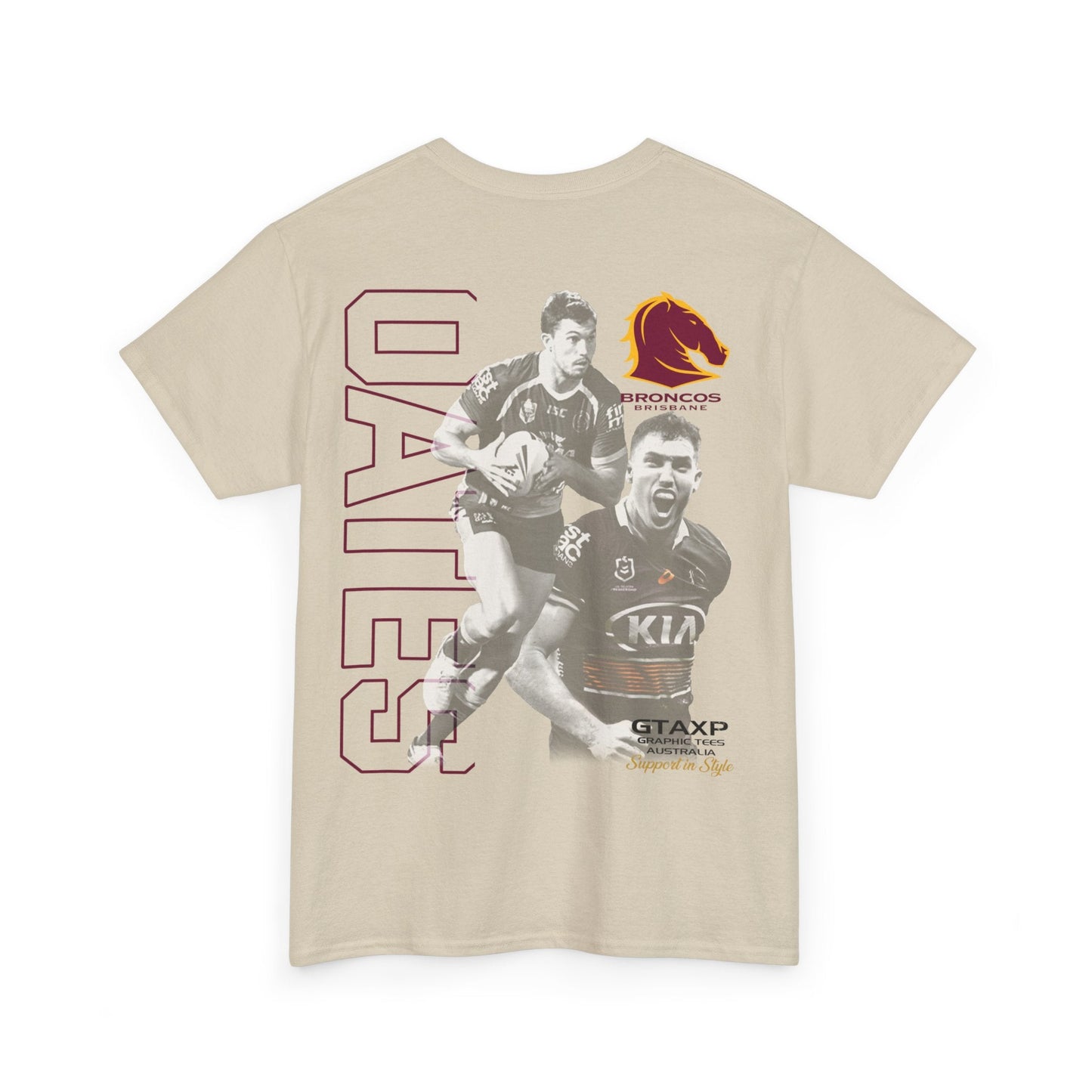 Corey Oates Broncos Duo TShirt Printify Graphic T-Shirt Australia -  Cool Graphic T-Shirts Online - 