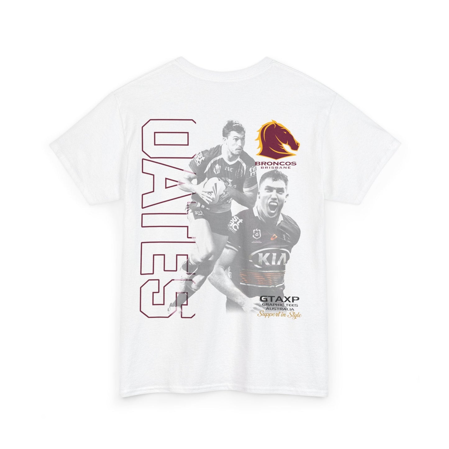 Corey Oates Broncos Duo TShirt Printify Graphic T-Shirt Australia -  Cool Graphic T-Shirts Online - 