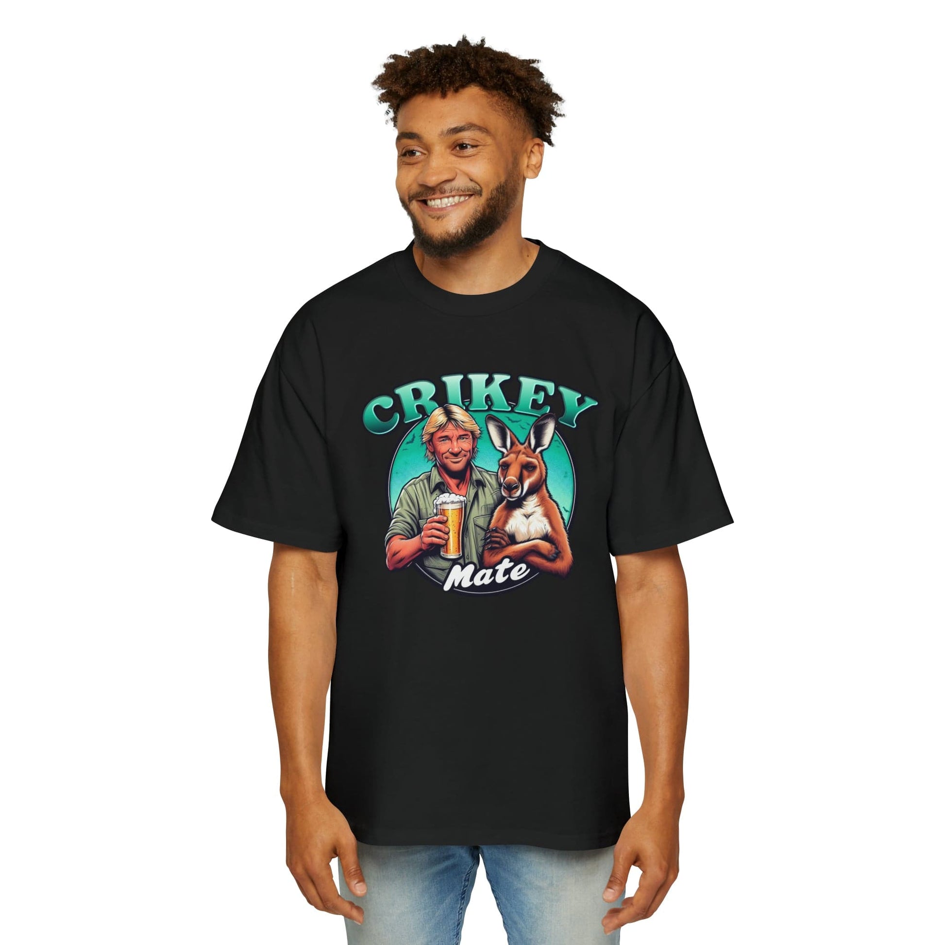 Crikey Mate Oversized Tee Graphic Tees Australia Black / S Graphic T-Shirt Australia -  Cool Graphic T-Shirts Online -  Crikey Mate Oversized Tee | Funny Oversized T-Shirts Australia