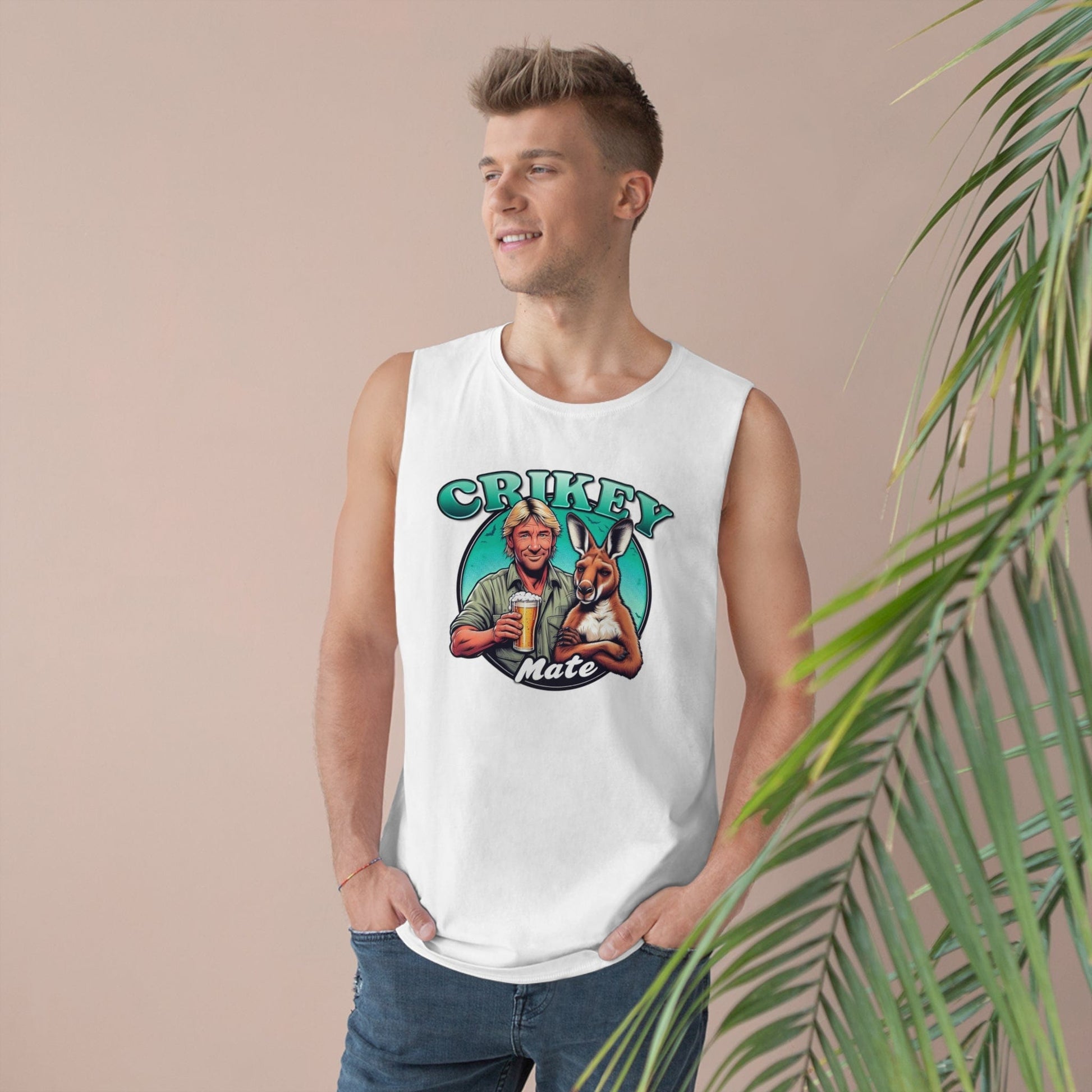 Crikey Mate Tank Top Graphic Tees Australia White / XS Graphic T-Shirt Australia -  Cool Graphic T-Shirts Online -  Crikey Mate Tank Top | Tank Tops & Singlets Australia