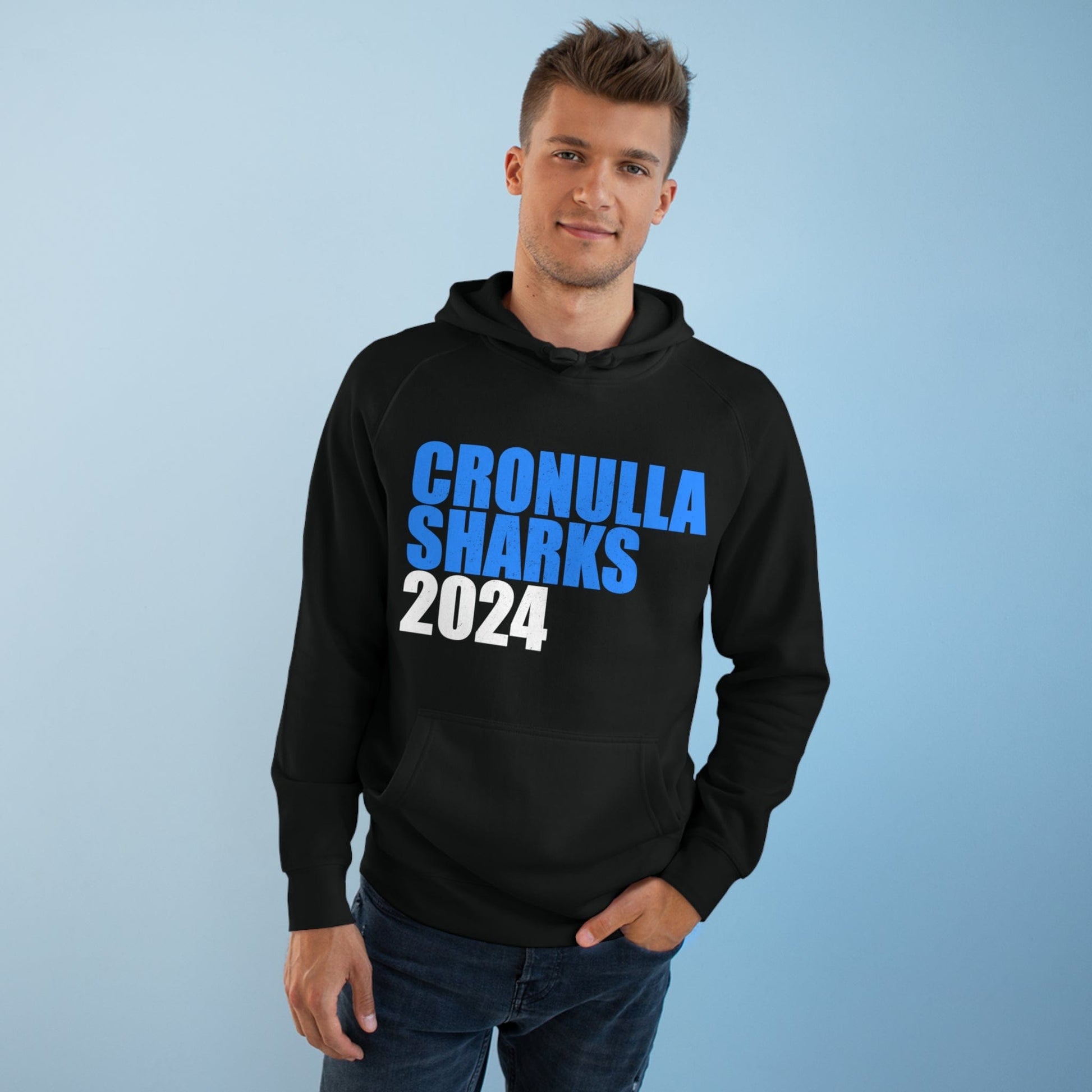 Cronulla Sharks 2024 Hoodie Graphic Tees Australia Black / XS Graphic T-Shirt Australia -  Cool Graphic T-Shirts Online -  Cronulla Sharks 2024 Hoodie | NRL hoodies Australia