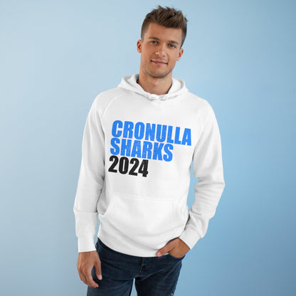 Cronulla Sharks 2024 Hoodie Graphic Tees Australia White / XS Graphic T-Shirt Australia -  Cool Graphic T-Shirts Online -  Cronulla Sharks 2024 Hoodie | NRL hoodies Australia