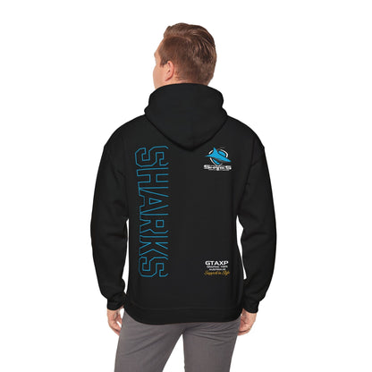 Cronulla Sharks Duo Hoodie Printify Black / S Graphic T-Shirt Australia -  Cool Graphic T-Shirts Online - 