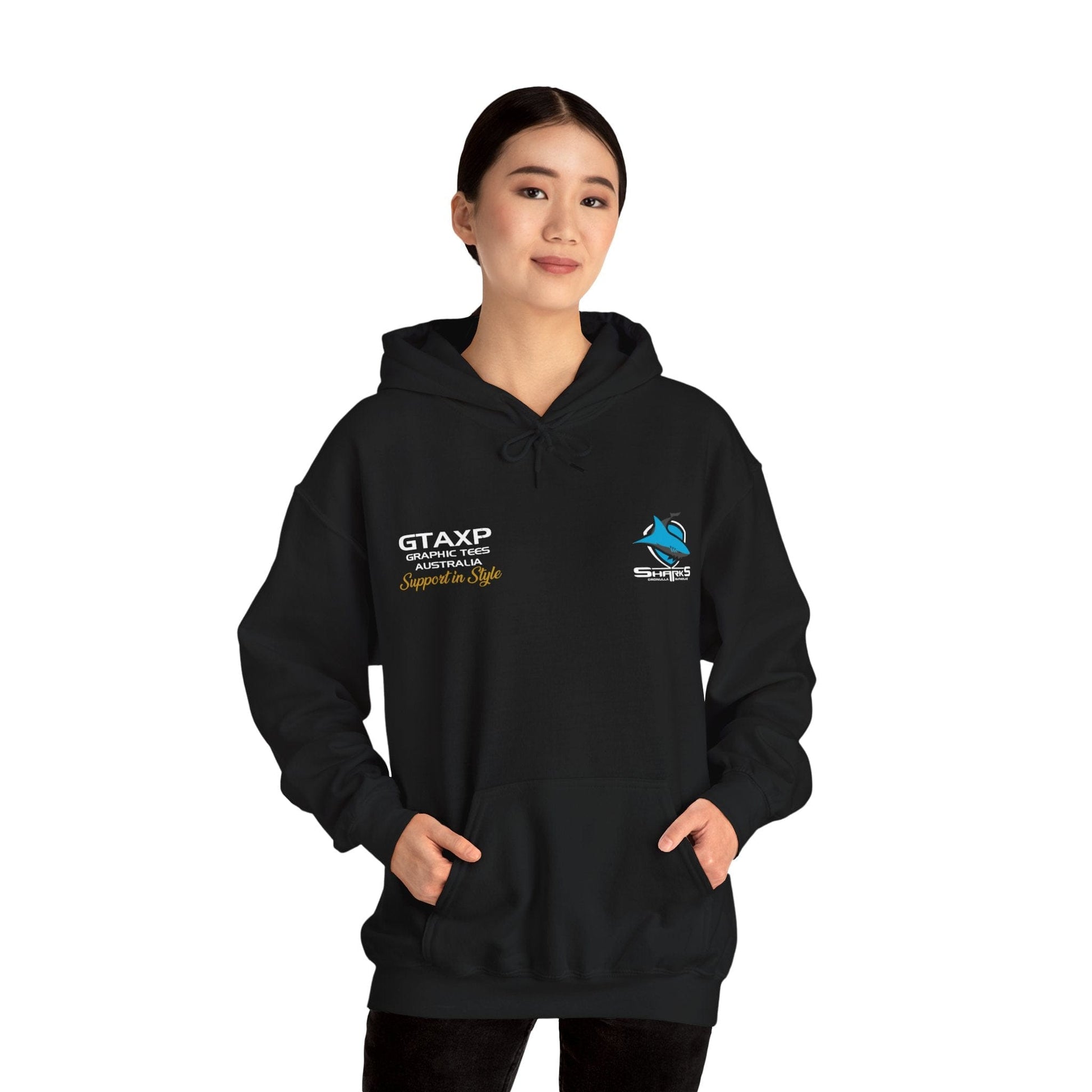 Cronulla Sharks Duo Hoodie Printify Graphic T-Shirt Australia -  Cool Graphic T-Shirts Online - 