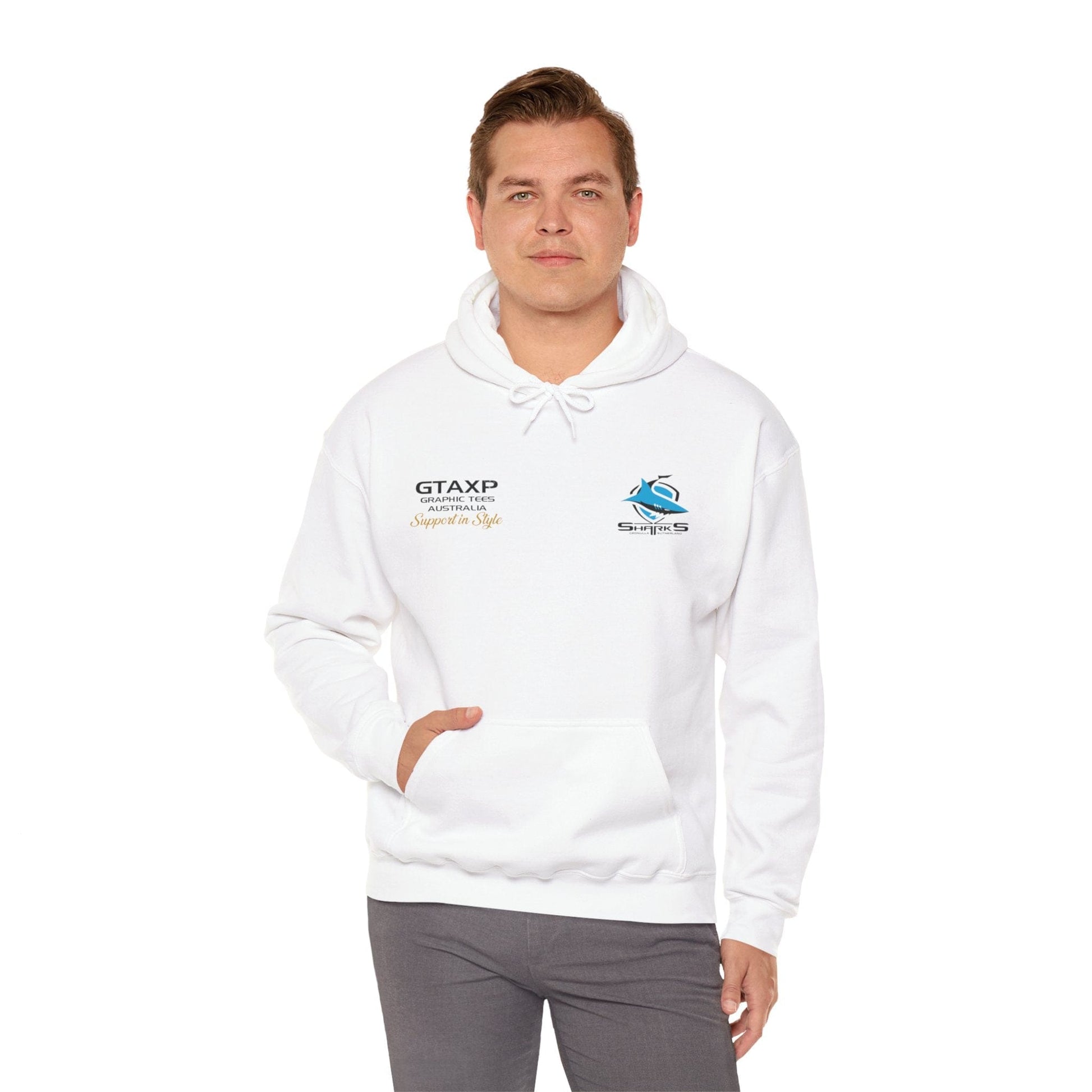 Cronulla Sharks Duo Hoodie Printify Graphic T-Shirt Australia -  Cool Graphic T-Shirts Online - 