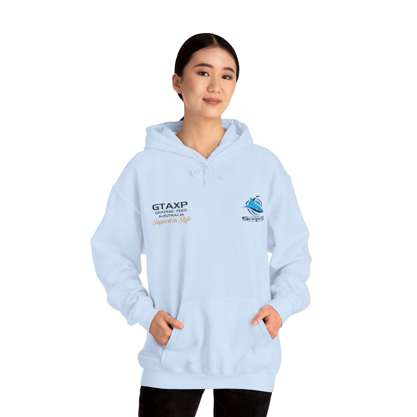 Cronulla Sharks Duo Hoodie Printify Graphic T-Shirt Australia -  Cool Graphic T-Shirts Online - 