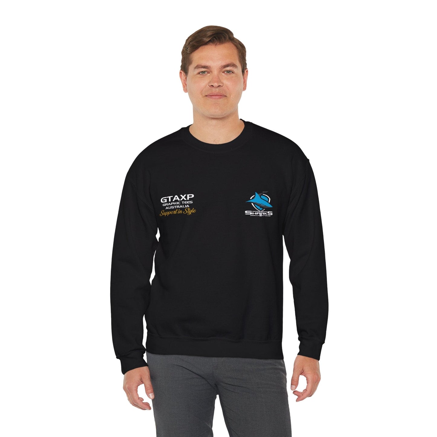 Cronulla Sharks Duo Jumper Graphic Tees Australia Graphic T-Shirt Australia -  Cool Graphic T-Shirts Online -  Cronulla Sharks Duo Jumper | Cronulla Sharks Crew Sweater