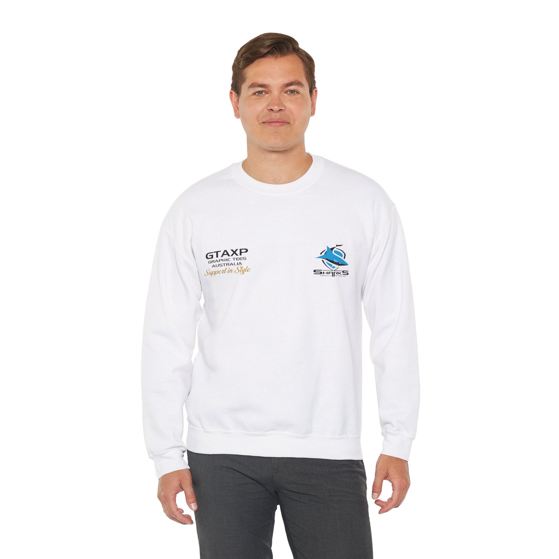 Cronulla Sharks Duo Jumper Graphic Tees Australia Graphic T-Shirt Australia -  Cool Graphic T-Shirts Online -  Cronulla Sharks Duo Jumper | Cronulla Sharks Crew Sweater