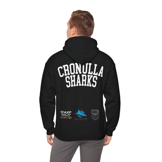 Cronulla Sharks NRL Hoodie Printify Black / S Graphic T-Shirt Australia -  Cool Graphic T-Shirts Online - 