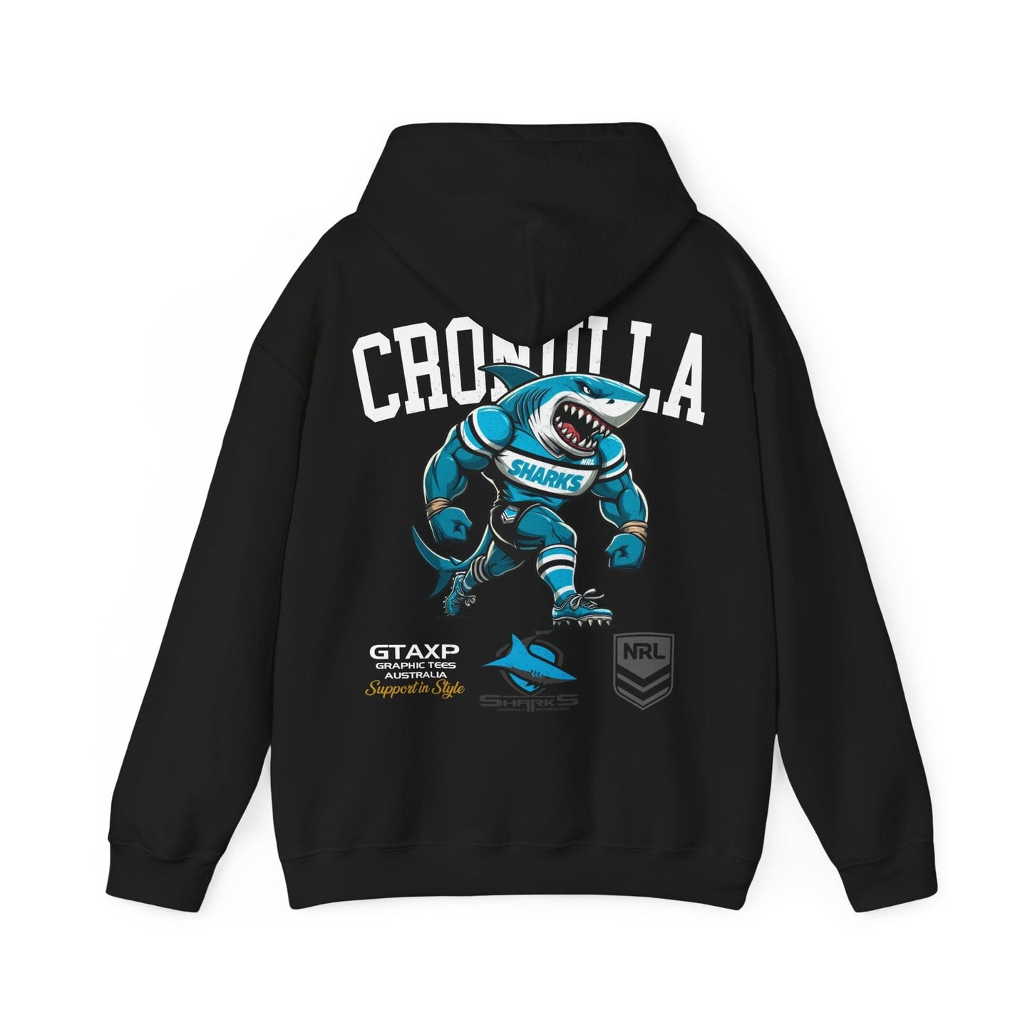 Cronulla Sharks Reefy Hoodie Printify Graphic T-Shirt Australia -  Cool Graphic T-Shirts Online - 