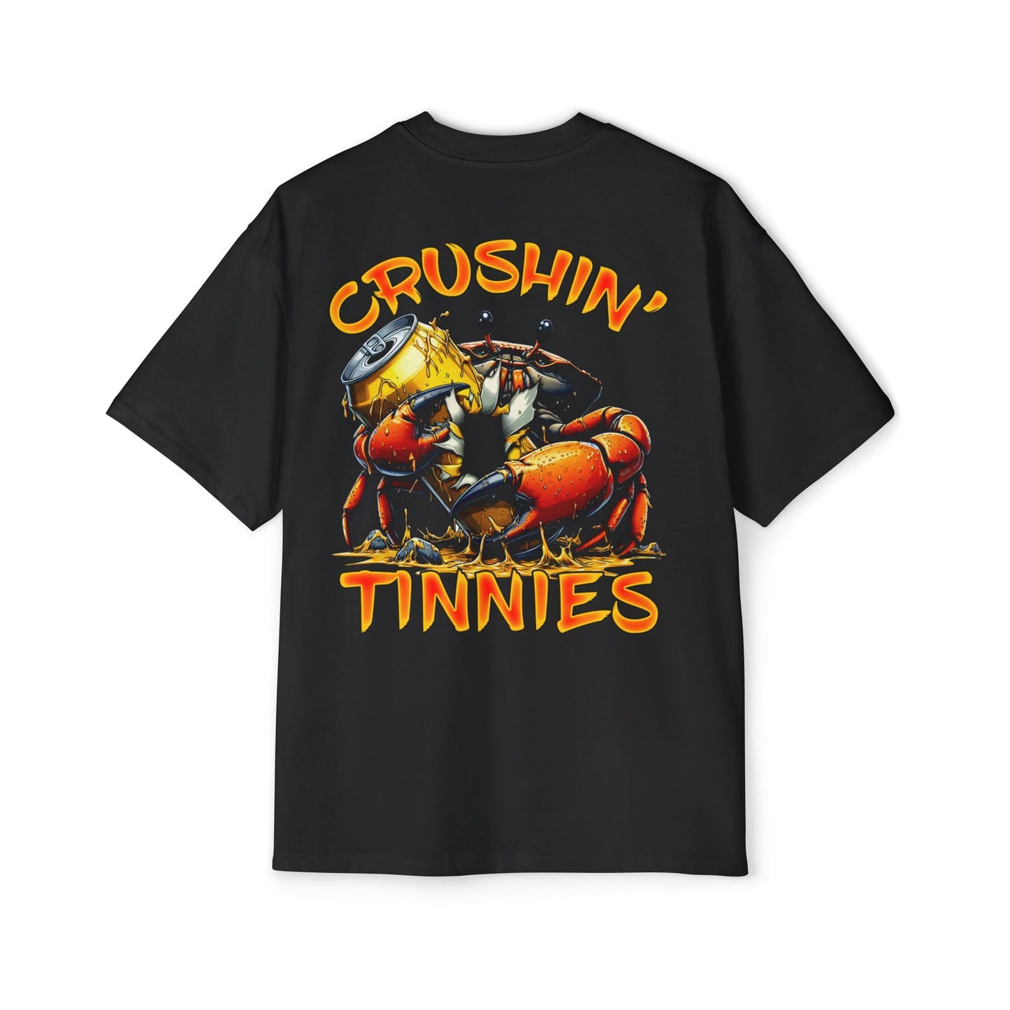 Crushin Tinnies Oversized Tee Graphic Tees Australia Black / S Graphic T-Shirt Australia -  Cool Graphic T-Shirts Online -  Crushin Tinnies Oversized Tee | Funny Beer T-Shirts Australia