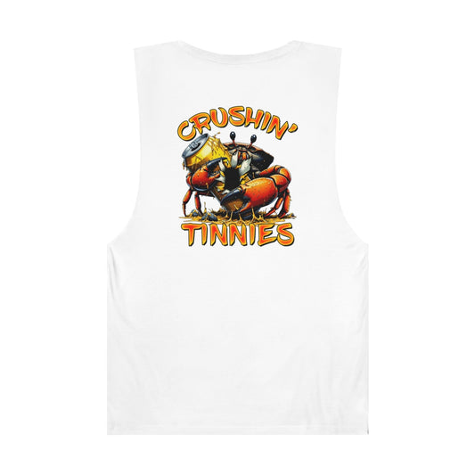 Crushin Tinnies Tank Top Graphic Tees Australia White / XS Graphic T-Shirt Australia -  Cool Graphic T-Shirts Online -  Crushin Tinnies Tank Top | Cool Tank Tops Australia