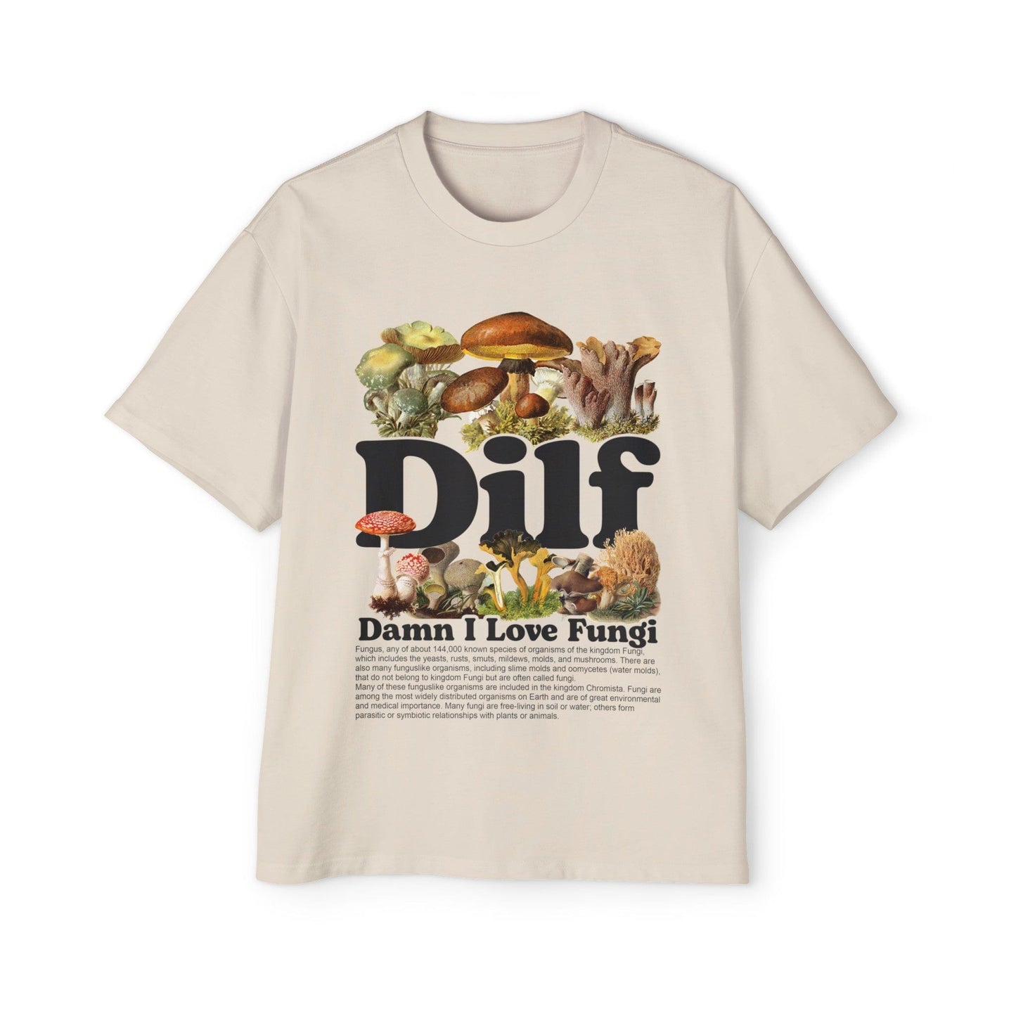 Damn I Love Fungi Oversized Tee Printify Graphic T-Shirt Australia -  Cool Graphic T-Shirts Online - 