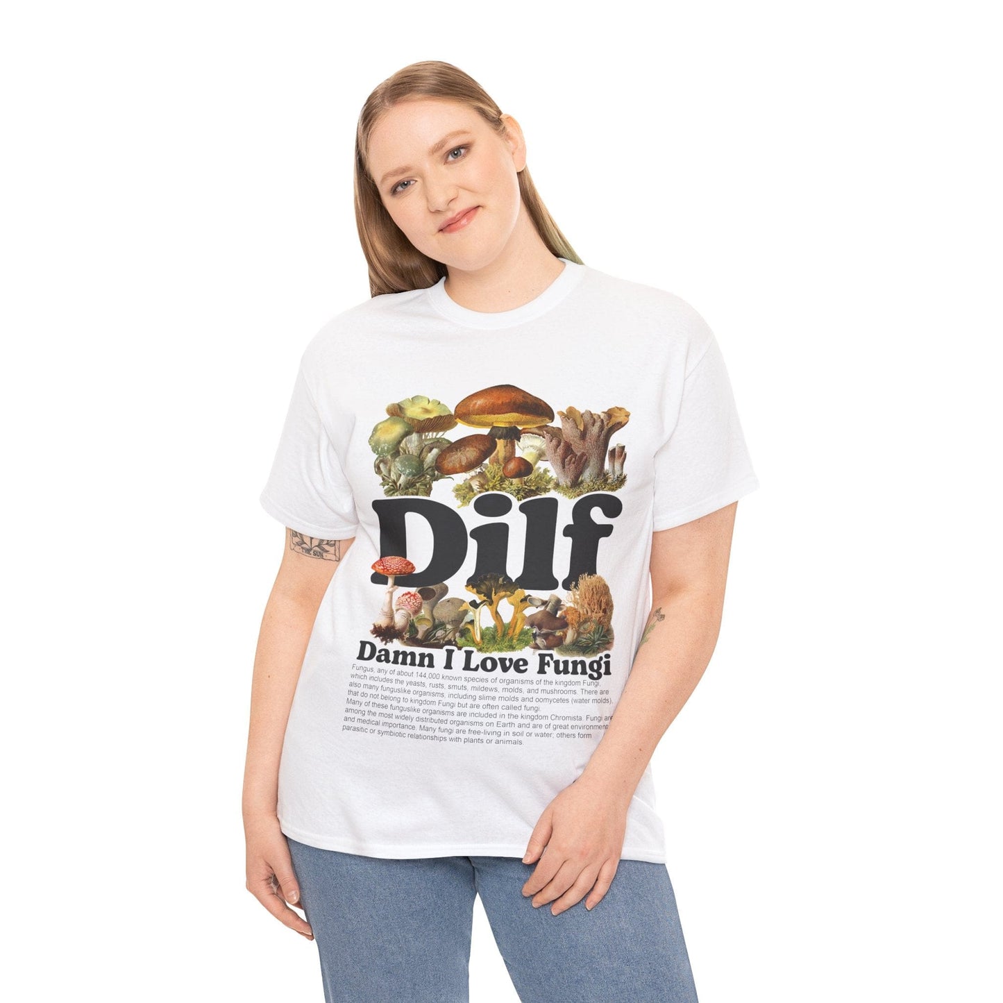 Damn I Love Fungi TShirt Printify Graphic T-Shirt Australia -  Cool Graphic T-Shirts Online - 