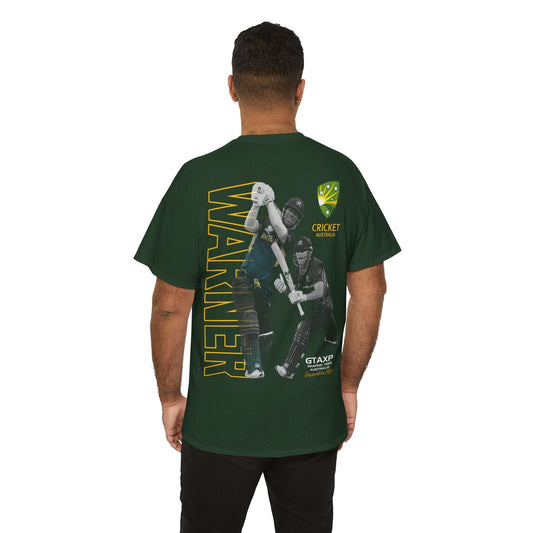 David Warner T20 World Cup Graphic Tee Graphic Tees Australia Forest Green / S Graphic T-Shirt Australia -  Cool Graphic T-Shirts Online -  David Warner T20 World Cup T-Shirt | Cricket Merch Australia