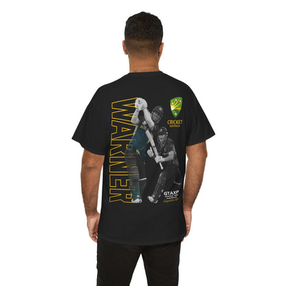 David Warner T20 World Cup Graphic Tee Graphic Tees Australia Black / S Graphic T-Shirt Australia -  Cool Graphic T-Shirts Online -  David Warner T20 World Cup T-Shirt | Cricket Merch Australia