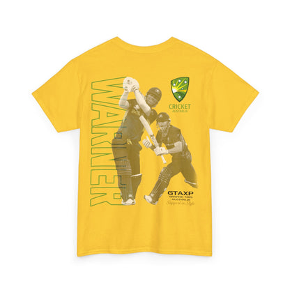 David Warner T20 World Cup Graphic Tee Graphic Tees Australia Graphic T-Shirt Australia -  Cool Graphic T-Shirts Online -  David Warner T20 World Cup T-Shirt | Cricket Merch Australia