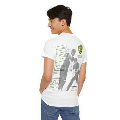 David Warner T20 World Cup Graphic Tee Graphic Tees Australia Graphic T-Shirt Australia -  Cool Graphic T-Shirts Online -  David Warner T20 World Cup T-Shirt | Cricket Merch Australia