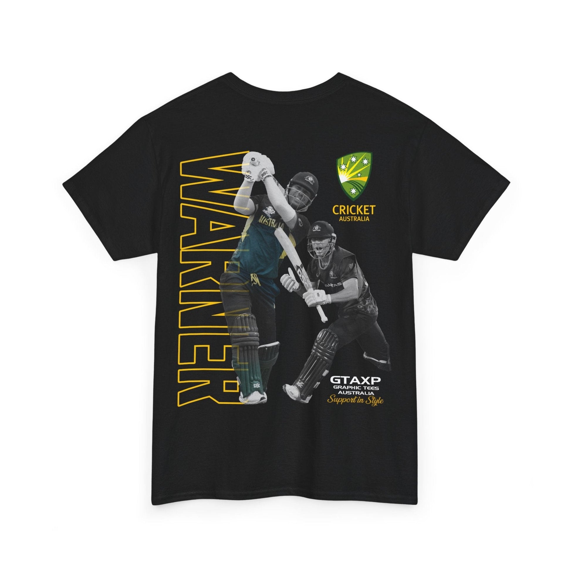 David Warner T20 World Cup Graphic Tee Graphic Tees Australia Graphic T-Shirt Australia -  Cool Graphic T-Shirts Online -  David Warner T20 World Cup T-Shirt | Cricket Merch Australia