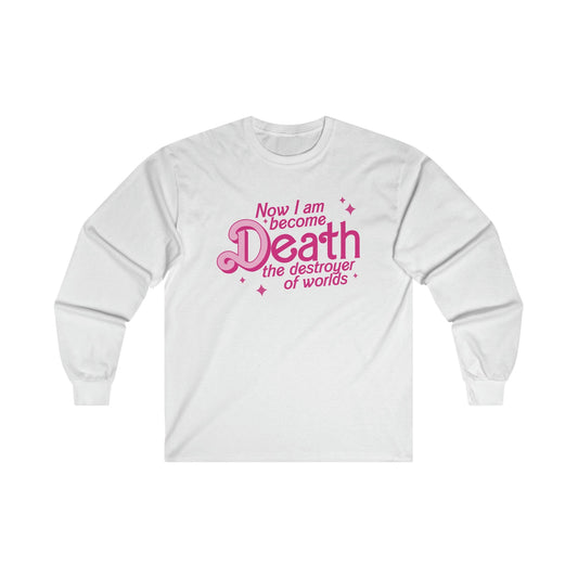 Death Destroyer Of Worlds Long Sleeve Graphic Tees Australia S / White Graphic T-Shirt Australia -  Cool Graphic T-Shirts Online - 