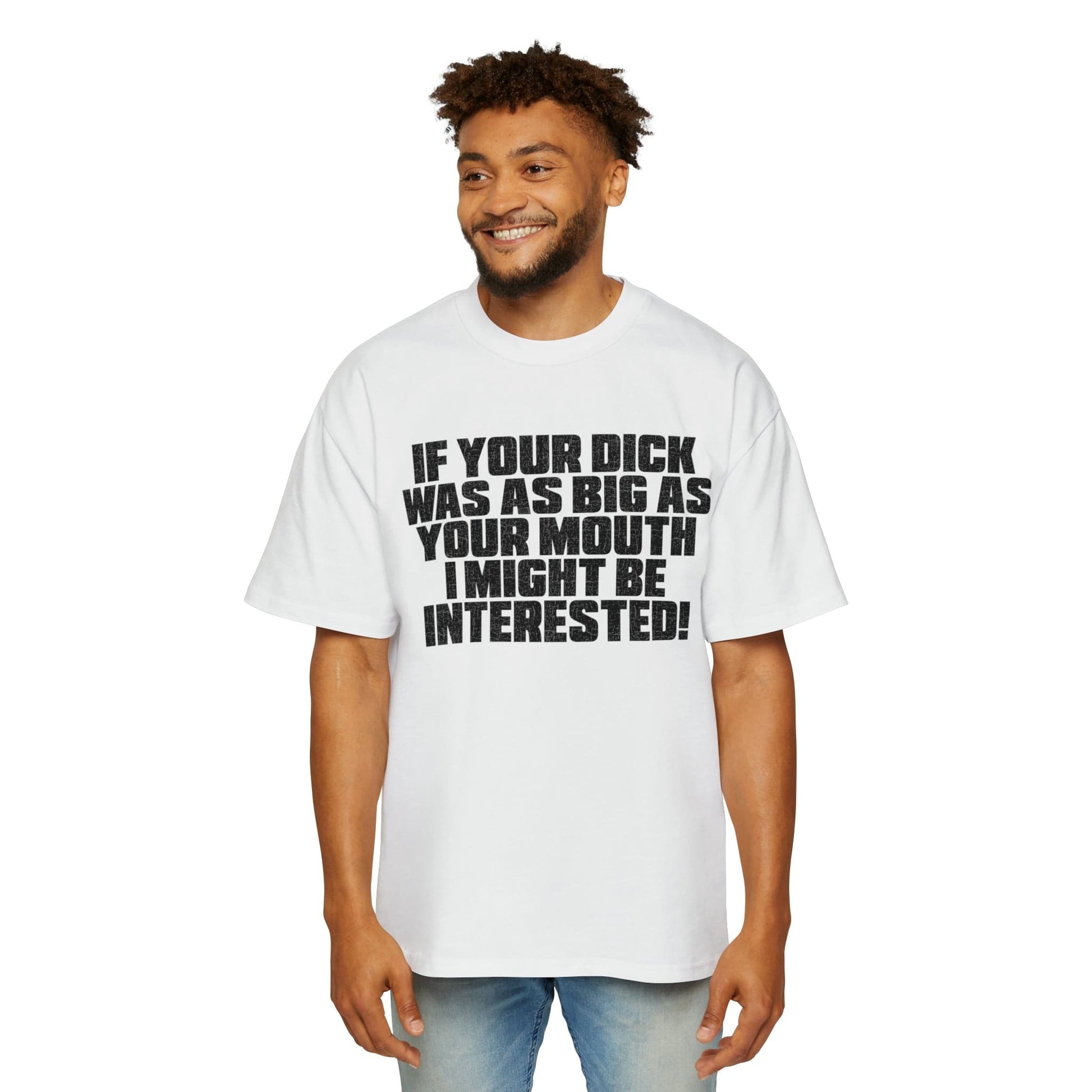 Dick Was As Big As Your Mouth Oversized Tee Graphic Tees Australia White / S Graphic T-Shirt Australia -  Cool Graphic T-Shirts Online - 