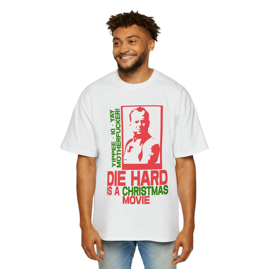 Die Hard Is A Christmas Movie Oversized Tee Graphic Tees Australia White / S Graphic T-Shirt Australia -  Cool Graphic T-Shirts Online - 