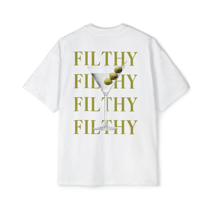 Dirty Martini Filthy Oversized Tee Graphic Tees Australia White / S Graphic T-Shirt Australia -  Cool Graphic T-Shirts Online -  Dirty Martini Filthy Oversized Tee | Oversized T-Shirts Australia