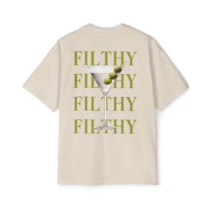 Dirty Martini Filthy Oversized Tee Graphic Tees Australia Ecru / S Graphic T-Shirt Australia -  Cool Graphic T-Shirts Online -  Dirty Martini Filthy Oversized Tee | Oversized T-Shirts Australia