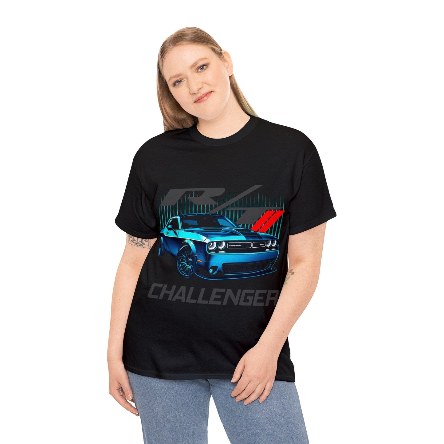 Dodge Challenger Electric Blue Graphic Tee Graphic Tees Australia Graphic T-Shirt Australia -  Cool Graphic T-Shirts Online -  Dodge Challenger T-Shirt | JDM Racewear T-Shirt Australia