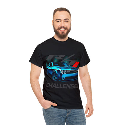 Dodge Challenger Electric Blue Graphic Tee Graphic Tees Australia Graphic T-Shirt Australia -  Cool Graphic T-Shirts Online -  Dodge Challenger T-Shirt | JDM Racewear T-Shirt Australia