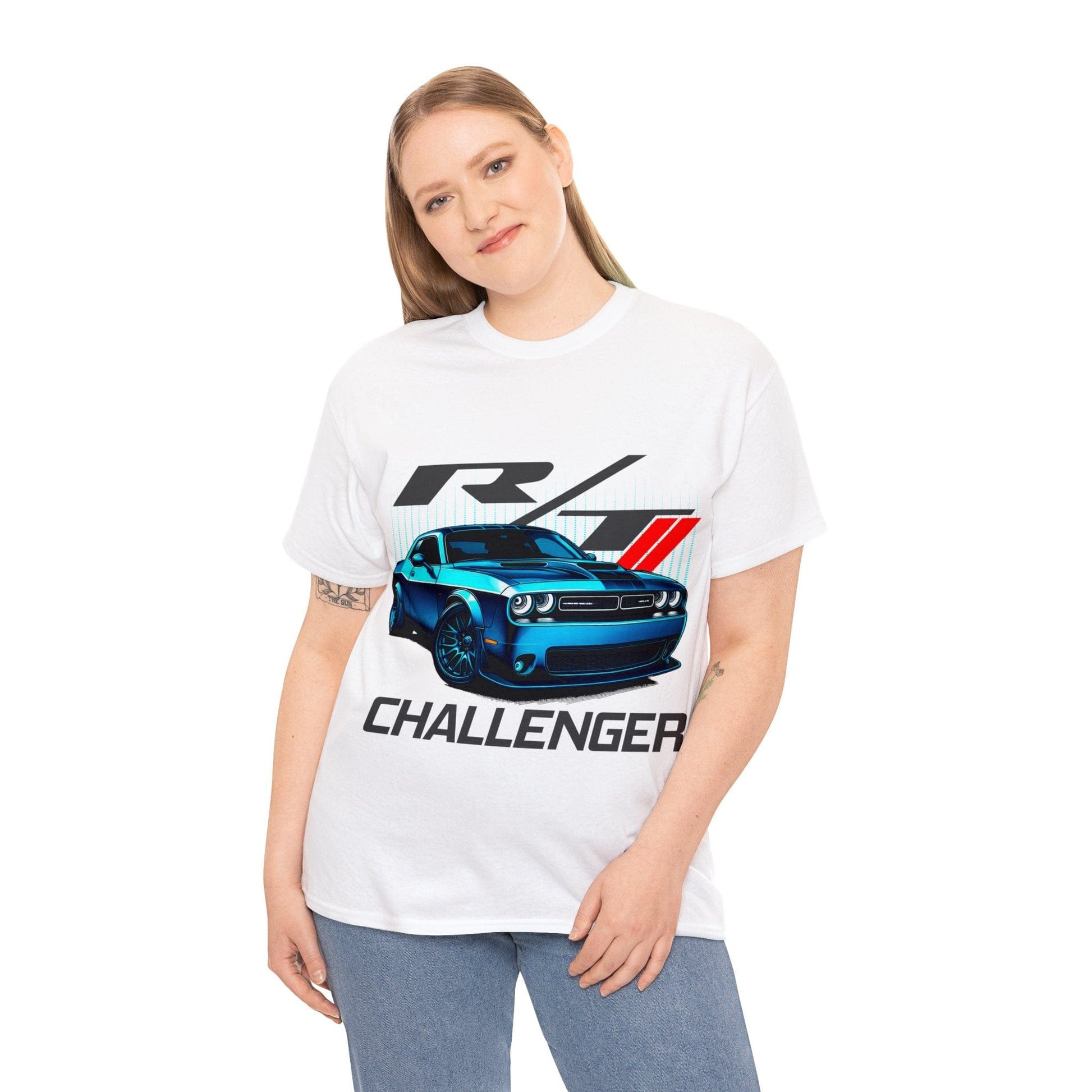 Dodge Challenger Electric Blue Graphic Tee Graphic Tees Australia Graphic T-Shirt Australia -  Cool Graphic T-Shirts Online -  Dodge Challenger T-Shirt | JDM Racewear T-Shirt Australia