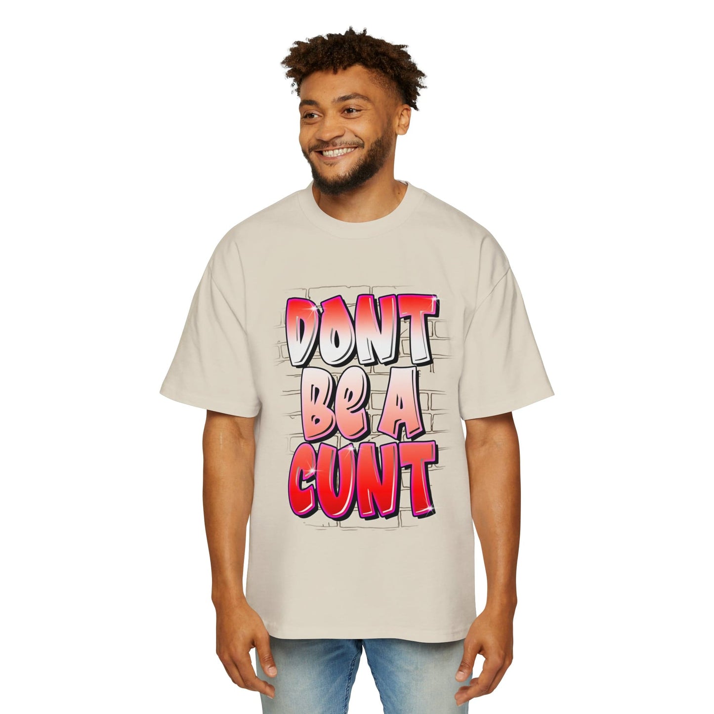 Dont Be A Cunt Oversized Tee Graphic Tees Australia Ecru / S Graphic T-Shirt Australia -  Cool Graphic T-Shirts Online -  Dont Be A Cunt Oversized Tee | Rude & Offensive T-Shirts Australia