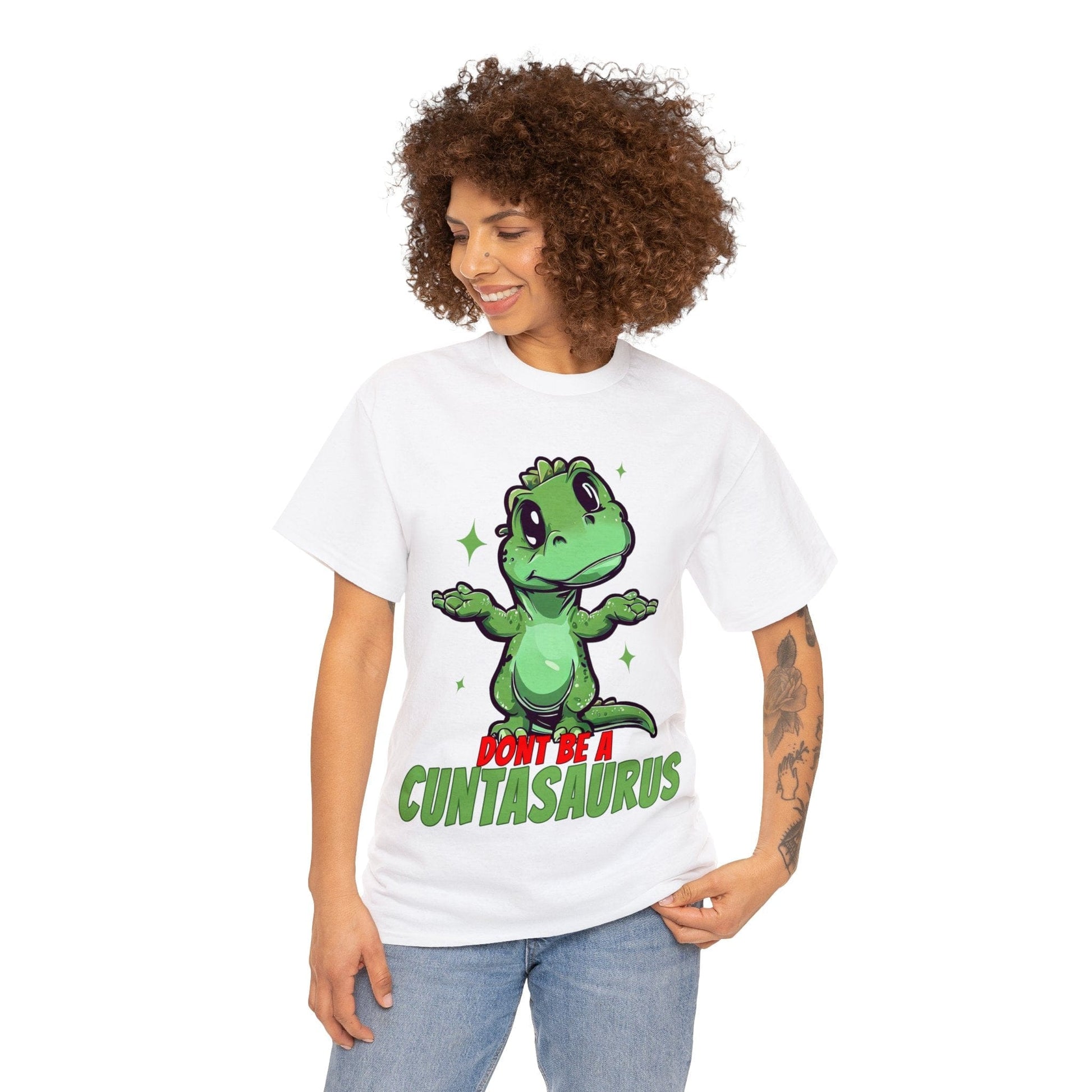 Dont Be A Cuntasaurus Graphic Tee Graphic Tees Australia White / S Graphic T-Shirt Australia -  Cool Graphic T-Shirts Online -  Dont Be A Cuntasaurus T-Shirt | Funny T-Shirts Australia